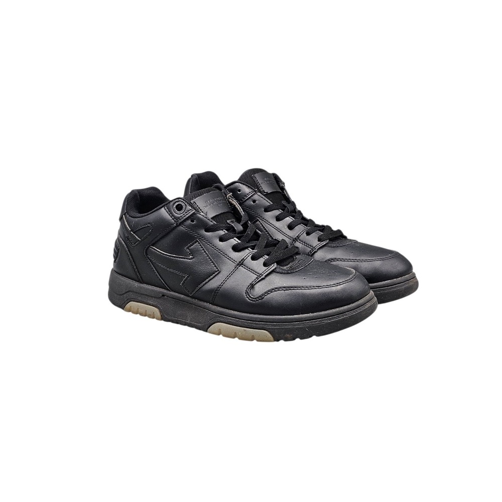 OFF-WHITE Men's Size 10.5 US VGC OOO Out Of Office Low Black Mono Sneakers Shoes